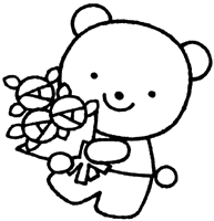 花束を持つクマ